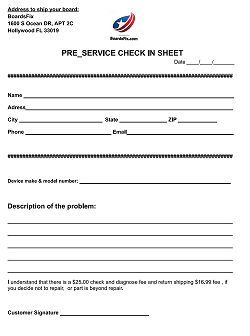 Preservice Check In Form